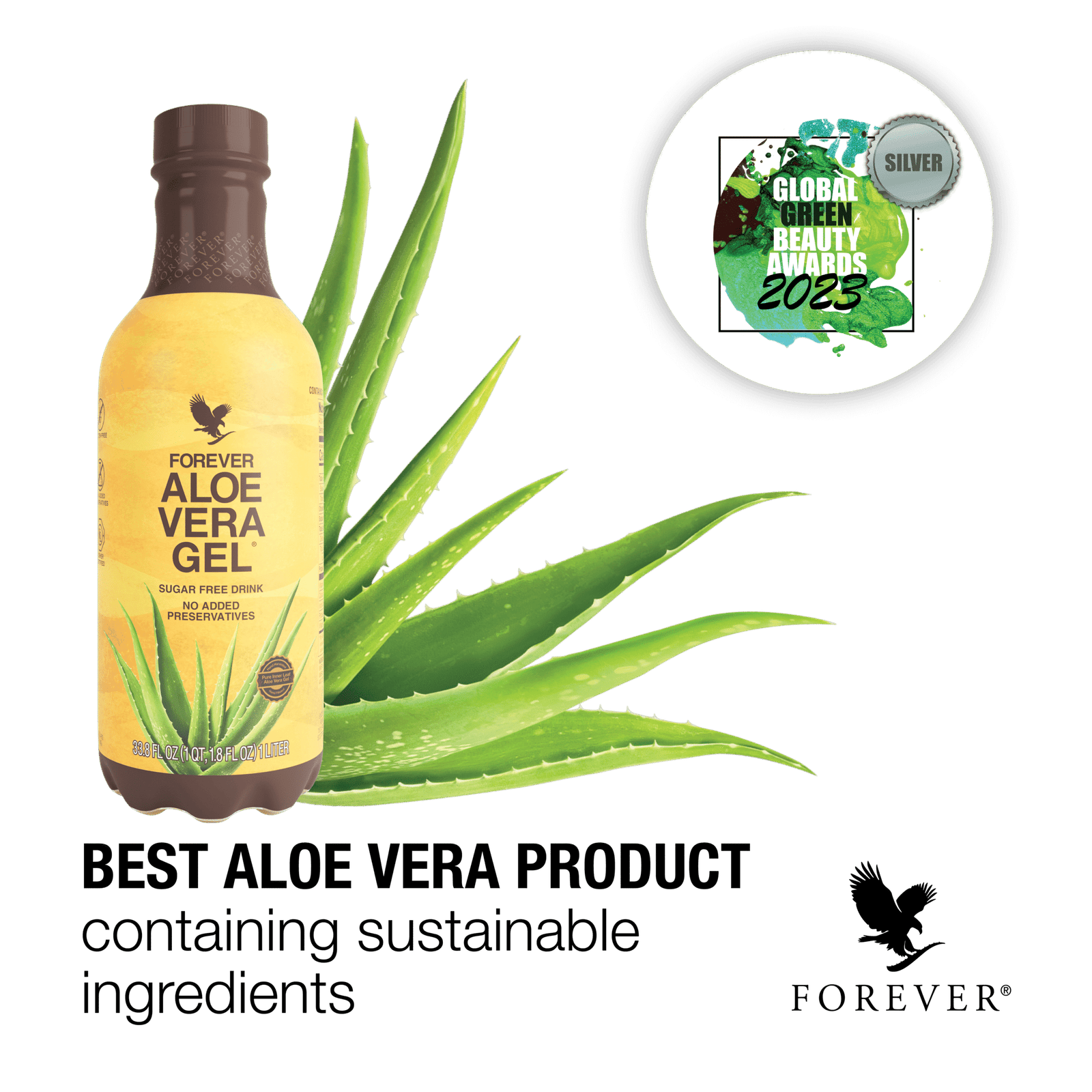 815_Forever Aloe Vera Gel_MedallaDePlataMejorProductoDeAloeVeraGlobalGreenBeautyAwards